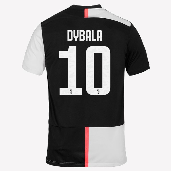 Camiseta Juventus NO.10 Dybala Replica Primera Ropa 2019/20 Blanco Negro